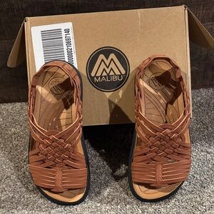 Malibu Men's Tan Woven Sandals